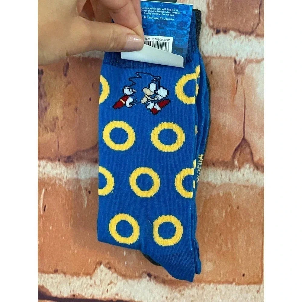 Sonic The Hedge Hog Soft Cozy Crew Fall Winter Socks New Men's 2 Pair Set